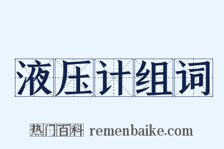液压计组词是什么意思的图片